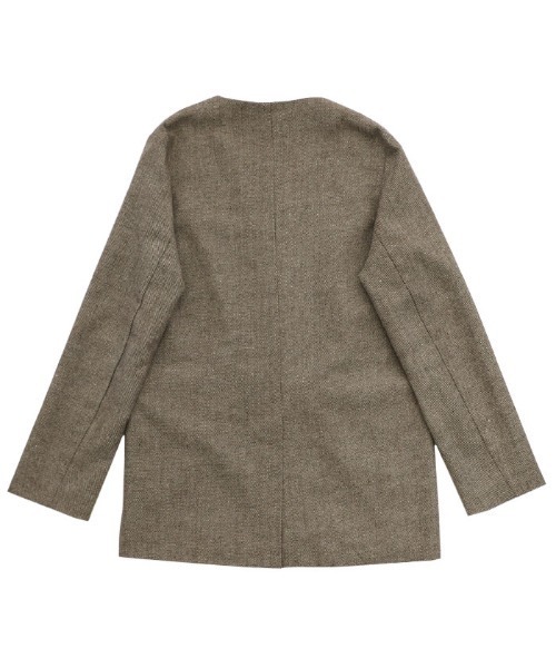 セール】【ZOZO限定】ツイードノーカラージャケット（ノーカラー