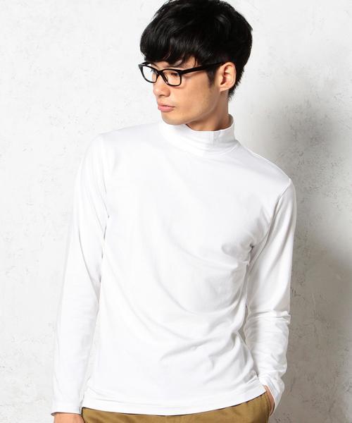 green label relaxing（グリーンレーベルリラクシング）の「SUPIMA MOCK/N L/S カットソー◆（Tシャツ/カットソー・メンズ・ホワイト/グレー・SMALL/LARGE/MEDIUM）」の2枚目の写真