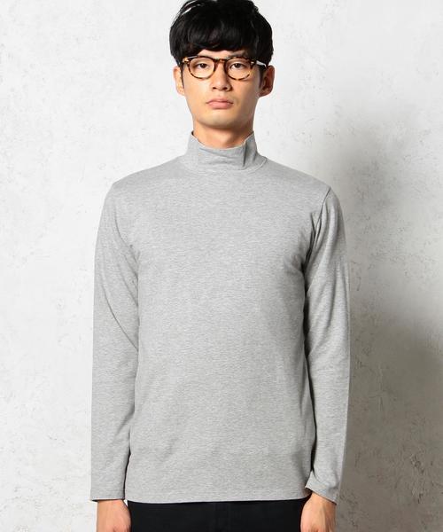 green label relaxing（グリーンレーベルリラクシング）の「SUPIMA MOCK/N L/S カットソー◆（Tシャツ/カットソー・メンズ・ホワイト/グレー・SMALL/LARGE/MEDIUM）」の4枚目の写真