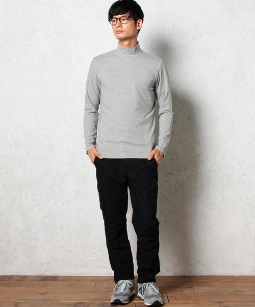 green label relaxing（グリーンレーベルリラクシング）の「SUPIMA MOCK/N L/S カットソー◆（Tシャツ/カットソー・メンズ・ホワイト/グレー・SMALL/LARGE/MEDIUM）」の6枚目の写真