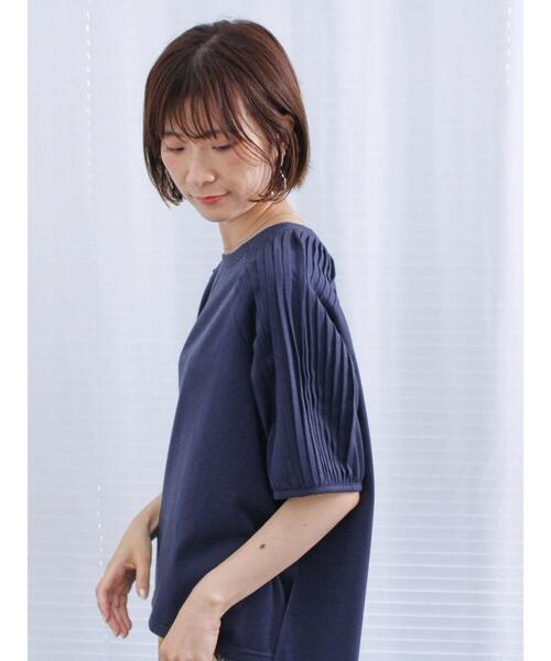 Samansa Mos2 blue(サマンサモスモスブルー)の「袖タックプルオーバー(Tシャツ/カットソー・レディース・ネイビー/ブラック/オフホワイト・F)」の8枚目の写真