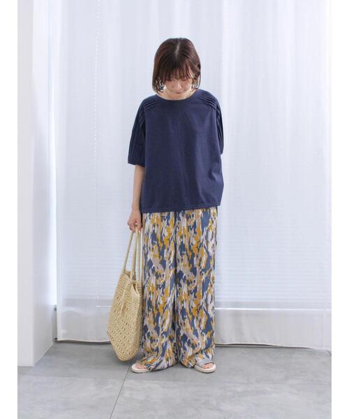 Samansa Mos2 blue(サマンサモスモスブルー)の「袖タックプルオーバー(Tシャツ/カットソー・レディース・ネイビー/ブラック/オフホワイト・F)」の13枚目の写真