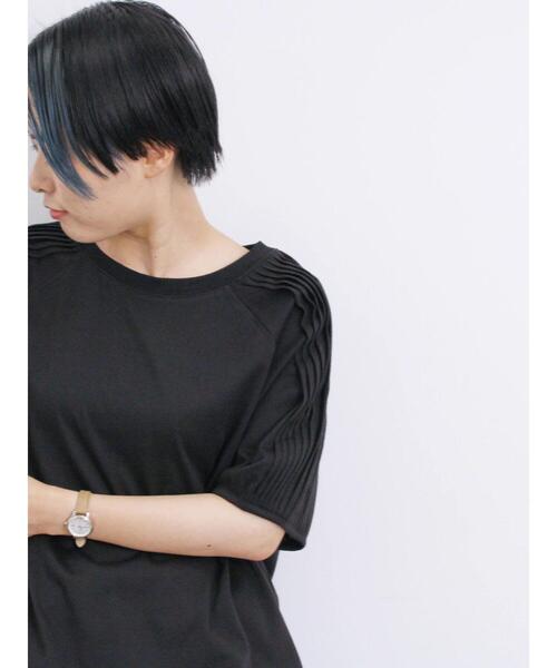 Samansa Mos2 blue(サマンサモスモスブルー)の「袖タックプルオーバー(Tシャツ/カットソー・レディース・ネイビー/ブラック/オフホワイト・F)」の14枚目の写真