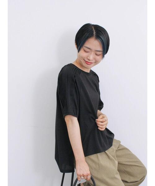 Samansa Mos2 blue(サマンサモスモスブルー)の「袖タックプルオーバー(Tシャツ/カットソー・レディース・ネイビー/ブラック/オフホワイト・F)」の15枚目の写真