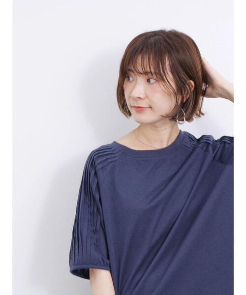Samansa Mos2 blue（サマンサモスモスブルー）の「袖タックプル