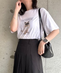 CATグラフィックプリント半袖Tシャツ