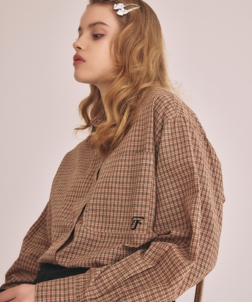FOREVER 21(フォーエバー トゥエンティーワン)の「【2024FW】チェックビッグシャツ(シャツ/ブラウス・レディース・ブラック/ブルー/オレンジ・FREE)」の3枚目の写真
