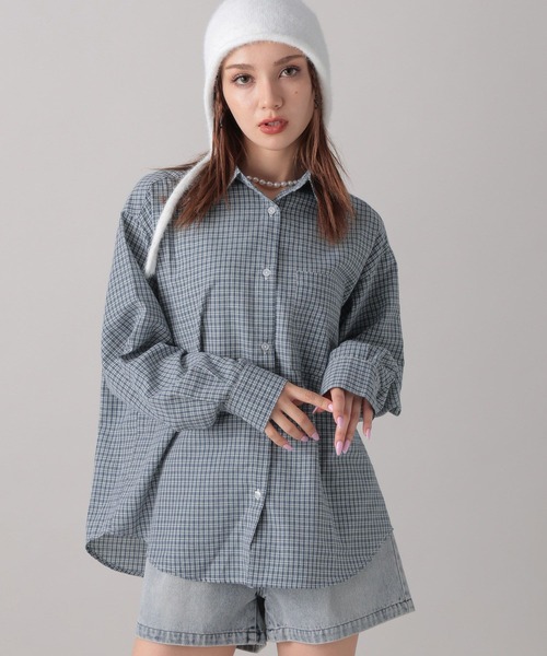 FOREVER 21(フォーエバー トゥエンティーワン)の「【2024FW】チェックビッグシャツ(シャツ/ブラウス・レディース・ブラック/ブルー/オレンジ・FREE)」の13枚目の写真