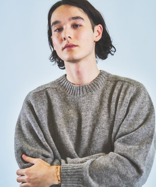 417 EDIFICE（フォーワンセブンエディフィス）の「Shaggy Dog クルーネックニット（ニット/セーター・メンズ・ホワイト/ベージュ/レッド/ブルー/グリーン/ブルー系その他/チャコールグレー・MEDIUM/LARGE/X-LARGE）」の8枚目の写真