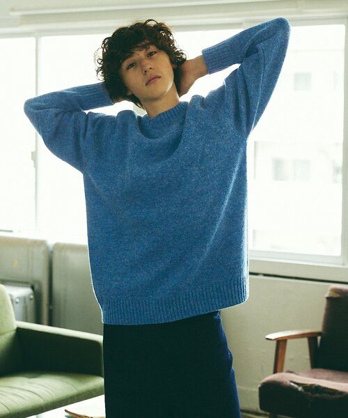 417 EDIFICE（フォーワンセブンエディフィス）の「Shaggy Dog クルーネックニット（ニット/セーター・メンズ・ホワイト/ベージュ/レッド/ブルー/グリーン/ブルー系その他/チャコールグレー・MEDIUM/LARGE/X-LARGE）」の22枚目の写真