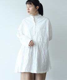 yuni | コットンポリエステルキャッチワッシャー チュニックシャツ(シャツ/ブラウス)