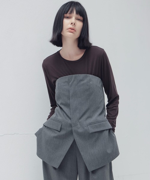 DRESSLAVE(ドレスレイブ)の「thick feel rib long sleeve tee(シックフィールリブロングスリーブTシャツ)(Tシャツ/カットソー・レディース・ブラウン/グレー/レッド・38)」の13枚目の写真