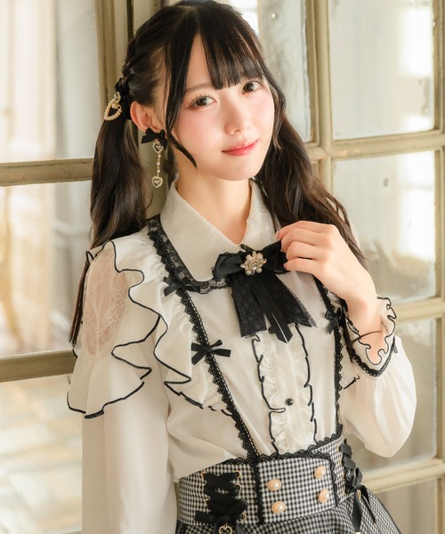 ROJITA（ロジータ）の「プチリボンブラウス（シャツ/ブラウス・レディース・ピンク/ホワイト/ブラック・FREE）」の4枚目の写真