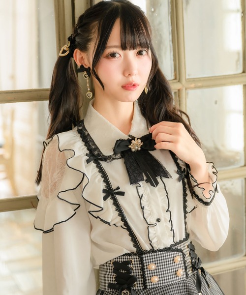 ROJITA（ロジータ）の「プチリボンブラウス（シャツ/ブラウス・レディース・ピンク/ホワイト/ブラック・FREE）」の5枚目の写真