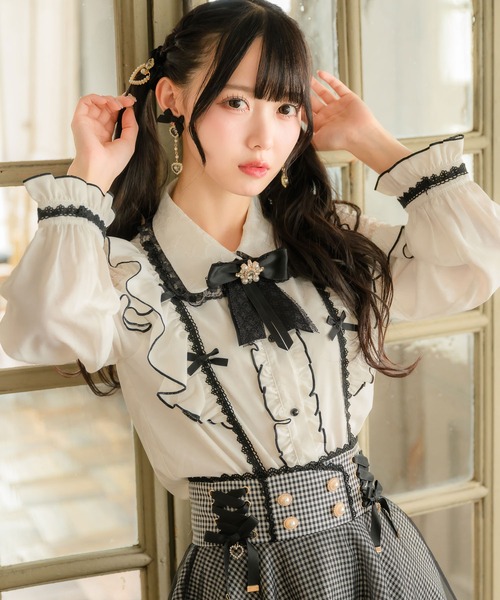 ROJITA（ロジータ）の「プチリボンブラウス（シャツ/ブラウス・レディース・ピンク/ホワイト/ブラック・FREE）」の6枚目の写真