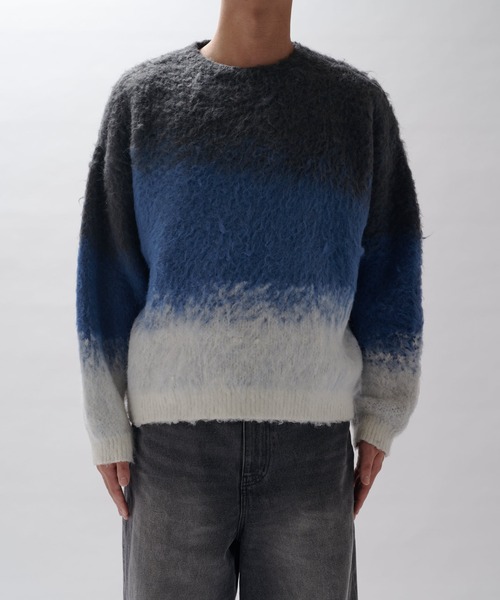 Lui's(ルイス)の「シャーギー3トーンニット(ニット/セーター・メンズ・ブラック/グレー・FREE)」の8枚目の写真