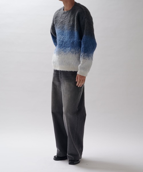 Lui's(ルイス)の「シャーギー3トーンニット(ニット/セーター・メンズ・ブラック/グレー・FREE)」の6枚目の写真