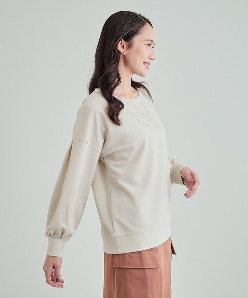 DRESKIP（ドレスキップ）の「◆【洗える】きれいめ上品な 大人のパフスリーブトップス（Tシャツ/カットソー・レディース・チャコールグレー/アイボリー系/ライトグリーン/ブラック系・02/03/04）」の10枚目の写真