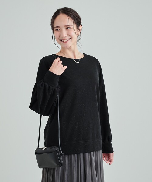 DRESKIP（ドレスキップ）の「◆【洗える】きれいめ上品な 大人のパフスリーブトップス（Tシャツ/カットソー・レディース・チャコールグレー/アイボリー系/ライトグリーン/ブラック系・02/03/04）」の13枚目の写真