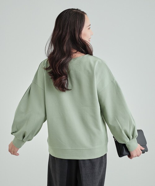 DRESKIP（ドレスキップ）の「◆【洗える】きれいめ上品な 大人のパフスリーブトップス（Tシャツ/カットソー・レディース・チャコールグレー/アイボリー系/ライトグリーン/ブラック系・02/03/04）」の18枚目の写真