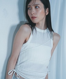 【Nora Lily】「elle」Bias Cutting Rib Sleeve-less Top