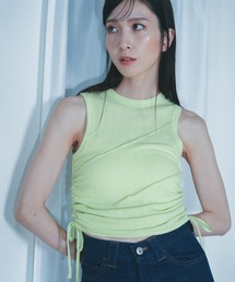 【Nora Lily】「elle」Bias Cutting Rib Sleeve-less Top