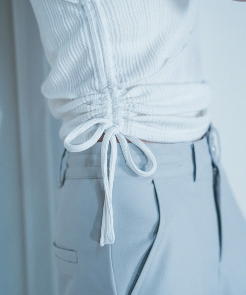Nora Lily elle（ノラリリーエル）の「【Nora Lily】「elle」Bias Cutting Rib Sleeve-less Top（Tシャツ/カットソー・レディース・ホワイト/ライム・FREE）」の11枚目の写真