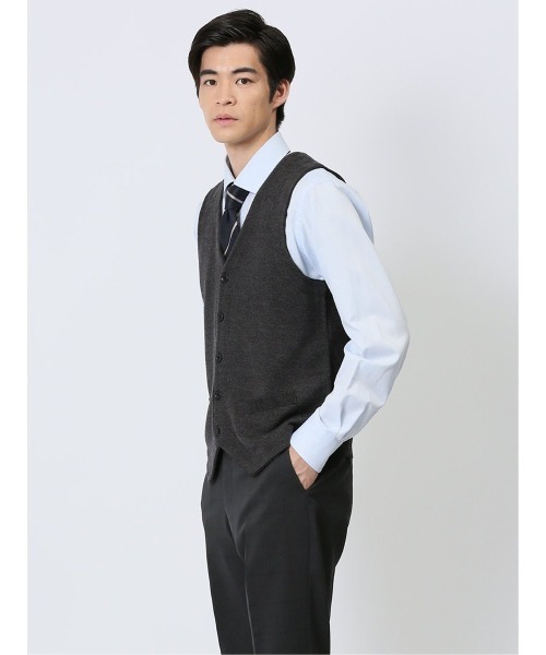 Alexander Julian（アレキサンダージュリアン）の「アレキサンダージュリアン ウォッシャブル ウール混 カルゼジャガード 前開きベスト（ベスト・メンズ・ブラウン/グレー系その他2・LARGE/X-LARGE/MEDIUM）」の21枚目の写真