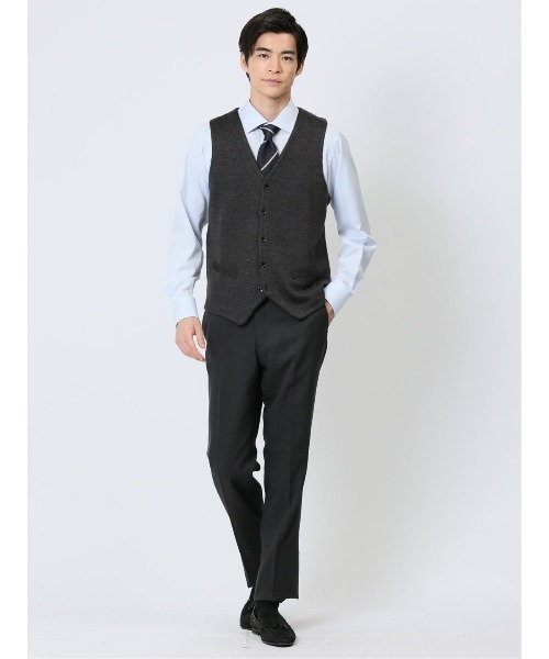 Alexander Julian（アレキサンダージュリアン）の「アレキサンダージュリアン ウォッシャブル ウール混 カルゼジャガード 前開きベスト（ベスト・メンズ・ブラウン/グレー系その他2・LARGE/X-LARGE/MEDIUM）」の18枚目の写真