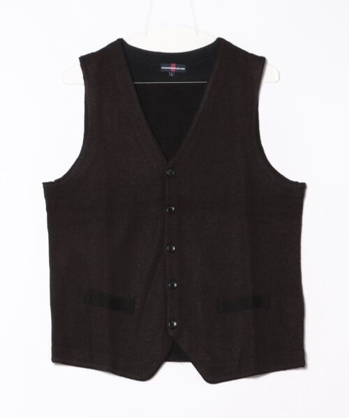 Alexander Julian（アレキサンダージュリアン）の「アレキサンダージュリアン ウォッシャブル ウール混 カルゼジャガード 前開きベスト（ベスト・メンズ・ブラウン/グレー系その他2・LARGE/X-LARGE/MEDIUM）」の17枚目の写真
