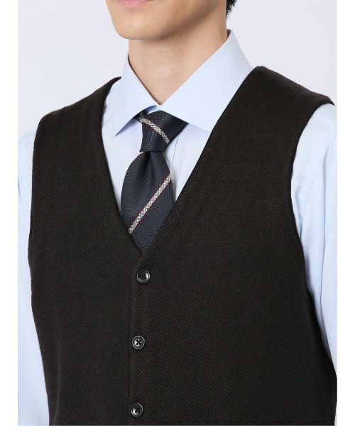 Alexander Julian（アレキサンダージュリアン）の「アレキサンダージュリアン ウォッシャブル ウール混 カルゼジャガード 前開きベスト（ベスト・メンズ・ブラウン/グレー系その他2・LARGE/X-LARGE/MEDIUM）」の10枚目の写真