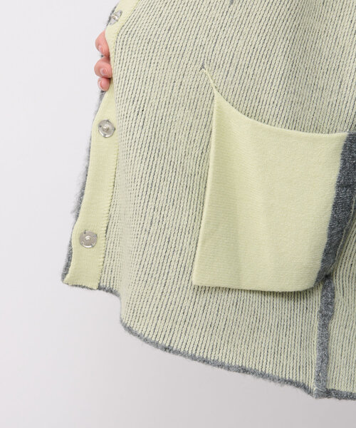 un dix cors（アンディコール）の「《柔らかい素材で軽い着心地》Wフェイス起毛ニットコート（ノーカラーコート・レディース・ブルー/グレー/ベージュ・FREE）」の19枚目の写真