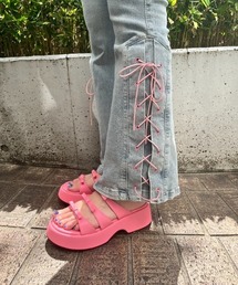 サイドレースアップデニム