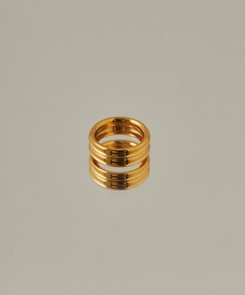 ciite' surgical stainless（シーテサージカルステンレス）の「【 金属アレルギー対応 】 2連リング サージカルステンレス （リング・レディース・ゴールド・13号/11号）」の6枚目の写真