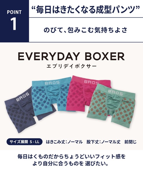BROS by WACOALMEN（ブロスバイワコールメン）の「「EVERYDAY BOXER」　ボクサーパンツ（ボクサーパンツ・メンズ・ライトグリーン/ブルー/ライトピンク/ネイビー系・LL）」の6枚目の写真