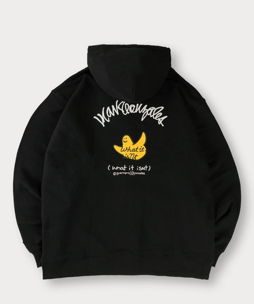 (What it isNt)ART BY MARKGONZALES(ワットイットイズント)の「【(What it isNt) ART BY MARK GONZALES/ワットイットイズント マークゴンザレス】ワンポイント刺繍 バックプリント フルジップ フーディー USAコットン使用(パーカー・メンズ・ブラック/グレー/オフホワイト/ネイビー・M/L/XL)」の13枚目の写真