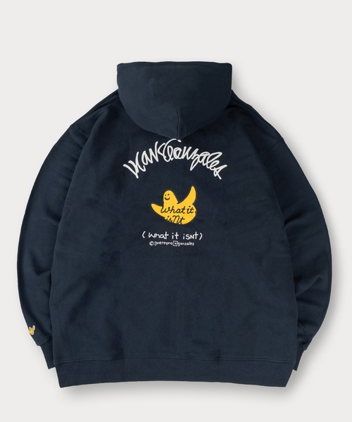 (What it isNt)ART BY MARKGONZALES(ワットイットイズント)の「【(What it isNt) ART BY MARK GONZALES/ワットイットイズント マークゴンザレス】ワンポイント刺繍 バックプリント フルジップ フーディー USAコットン使用(パーカー・メンズ・ブラック/グレー/オフホワイト/ネイビー・M/L/XL)」の7枚目の写真