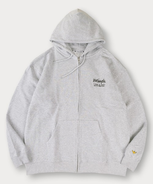 (What it isNt)ART BY MARKGONZALES(ワットイットイズント)の「【(What it isNt) ART BY MARK GONZALES/ワットイットイズント マークゴンザレス】ワンポイント刺繍 バックプリント フルジップ フーディー USAコットン使用(パーカー・メンズ・ブラック/グレー/オフホワイト/ネイビー・M/L/XL)」の16枚目の写真