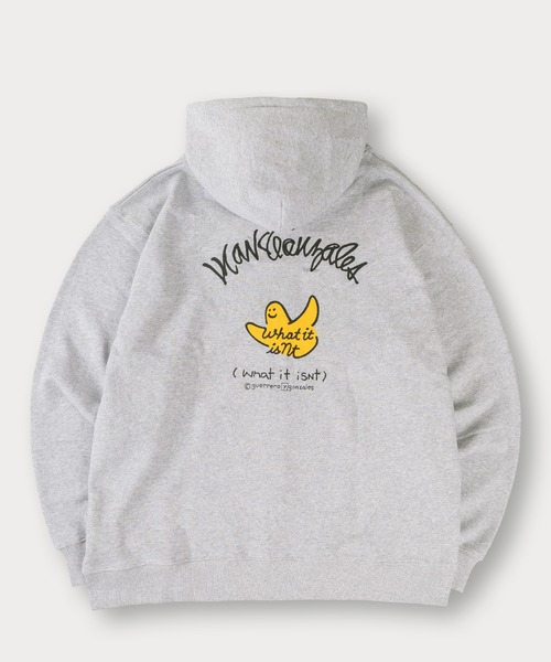 (What it isNt)ART BY MARKGONZALES(ワットイットイズント)の「【(What it isNt) ART BY MARK GONZALES/ワットイットイズント マークゴンザレス】ワンポイント刺繍 バックプリント フルジップ フーディー USAコットン使用(パーカー・メンズ・ブラック/グレー/オフホワイト/ネイビー・M/L/XL)」の17枚目の写真