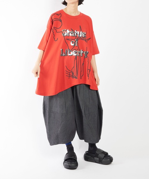 gomme　Tシャツ セール】ホールドット天竺 ヘムハッチングT（Tシャツ
