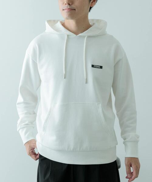 ITEMS URBANRESEARCH（アイテムズ アーバンリサーチ）の「『XLサイズあり』シリコーンワッペン スウェット プルオーバーパーカー（パーカー・メンズ・オフホワイト/ブラック/ブルー系その他・X-LARGE/MEDIUM/LARGE）」の6枚目の写真