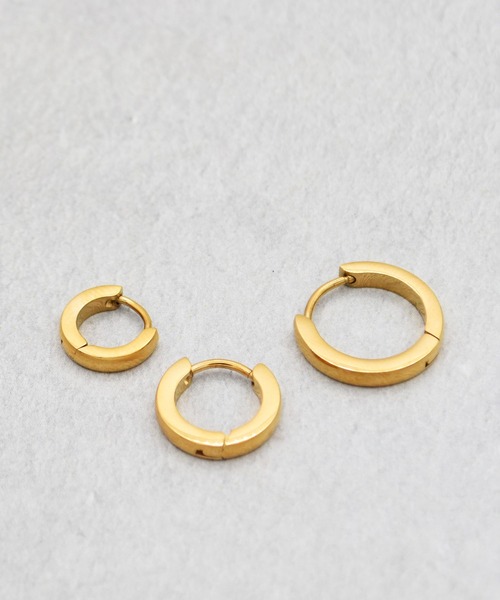 Diliraba(ディリラバ)の「【Diliraba】サージカルステンレス フープピアス4点セット C(ピアス(両耳用)・レディース・シルバー/ゴールド・FREE)」の1枚目の写真