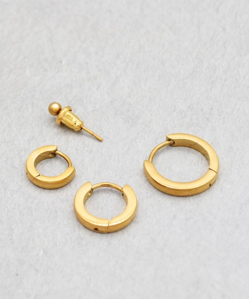 Diliraba(ディリラバ)の「【Diliraba】サージカルステンレス フープピアス4点セット C(ピアス(両耳用)・レディース・シルバー/ゴールド・FREE)」の5枚目の写真