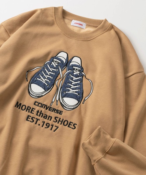 CONVERSE(コンバース)の「【CONVERSE/コンバース】ブランドネーム刺繍 ハイカットスニーカー サガラ刺繍 裏シャギー クルーネック スウェット/トレーナー/プルオーバー(スウェット・レディース・ブラック/ベージュ/ホワイト/ブルー/ライトパープル/ベージュ系その他/オートミール/ブラック系その他・M/L)」の7枚目の写真