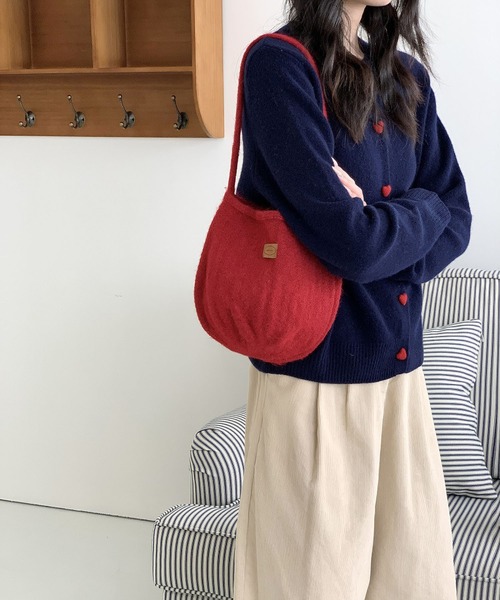 LA VORAGINE（ラ ヴォラジネ）の「ニットハンドバッグ（ハンドバッグ・レディース・ブラック/ブラウン/グレー/グリーン/アイボリー/ネイビー/ピンク/レッド・FREE）」の8枚目の写真