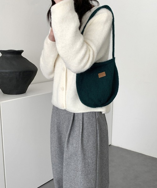 LA VORAGINE（ラ ヴォラジネ）の「ニットハンドバッグ（ハンドバッグ・レディース・ブラック/ブラウン/グレー/グリーン/アイボリー/ネイビー/ピンク/レッド・FREE）」の5枚目の写真