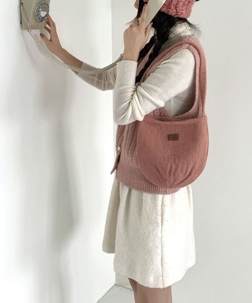 LA VORAGINE（ラ ヴォラジネ）の「ニットハンドバッグ（ハンドバッグ・レディース・ブラック/ブラウン/グレー/グリーン/アイボリー/ネイビー/ピンク/レッド・FREE）」の18枚目の写真