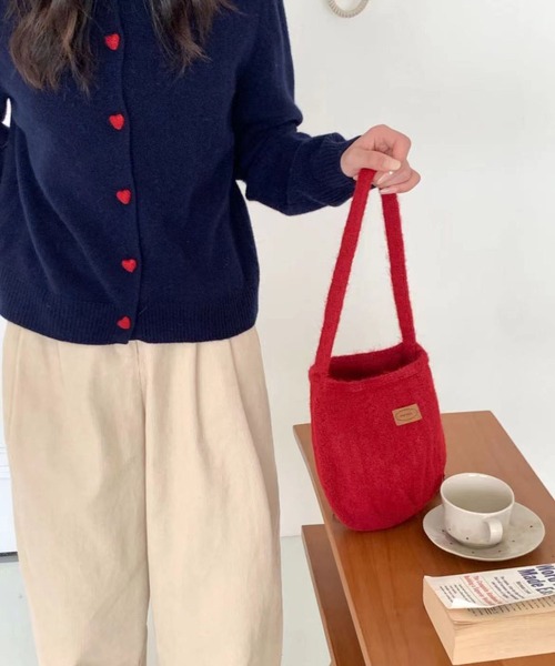 LA VORAGINE（ラ ヴォラジネ）の「ニットハンドバッグ（ハンドバッグ・レディース・ブラック/ブラウン/グレー/グリーン/アイボリー/ネイビー/ピンク/レッド・FREE）」の22枚目の写真