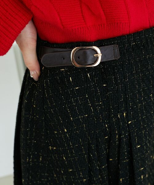 MAJESTIC LEGON（マジェスティックレゴン）の「サイドベルトプリーツミニスカパン（スカート・レディース・ベージュ/グレー系その他/ブラック系その他・MEDIUM）」の18枚目の写真