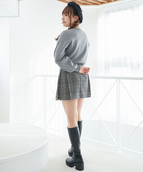 MAJESTIC LEGON（マジェスティックレゴン）の「サイドベルトプリーツミニスカパン（スカート・レディース・ベージュ/グレー系その他/ブラック系その他・MEDIUM）」の21枚目の写真